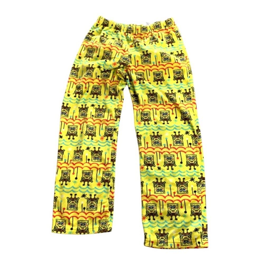 Spongebob Squarepants Womens Large 11 13 Pull on Pajama Pants Lounge Comfort Fle